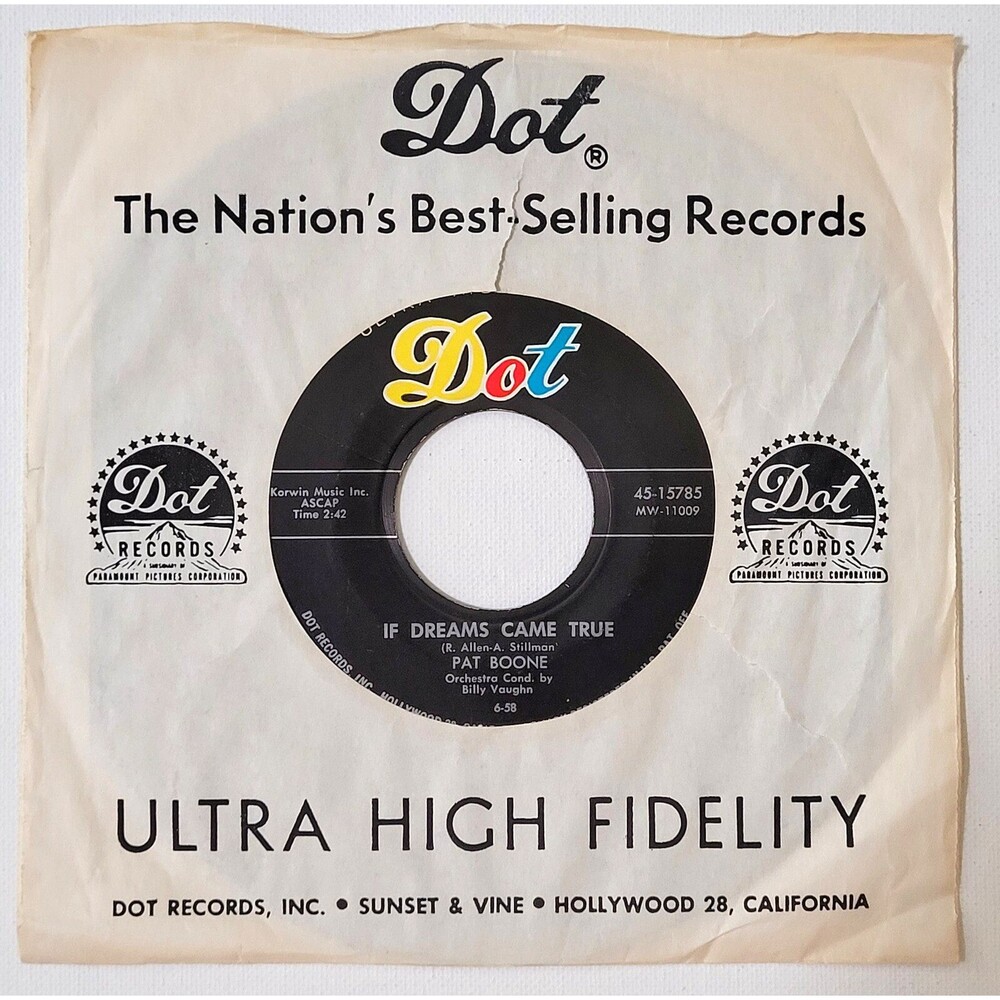 Pat Boone ‎45 RPM If Dreams Came True / That's How Much I Love You - Dot M- Pop